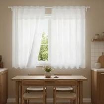 Cortina Renda Cozinha Tulipa Branca 2,00larg x 1,50alt
