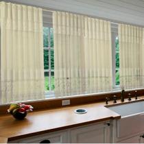 Cortina Renda de Janela Cozinha Kit com 2 Cortinas Rendada - Desenho Floral 1,20 x 2,20cm - 4 Folhas Cortina Renda de Janela Cozinha Kit com 2 Cortinas Rendada - Desenho Floral 1,20 x 2,20cm - 4 Folhas