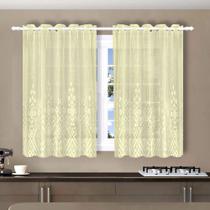 Cortina Renda Jacquard Romana 2 Mts X 1,20 Mts Para Cozinha
