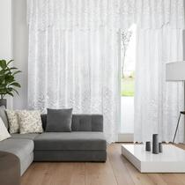 Cortina Renda Roseiral Sala Branca 3,50x2,20 Com bando Cortina Renda Roseiral Sala Branca 3,50x2,20 Com bando