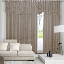 Cortina Renda Roseiral Sala Desert 3,00X1,80 Com Bando