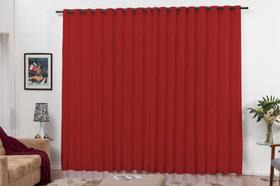 Cortina Roma 2M X 1,70M Vermelho Para Quarto Ou Sala