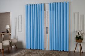 Cortina Roma 3,00x2,20 Quarto Sala Escritorio Azul Bebê - Imperial Moda Casa