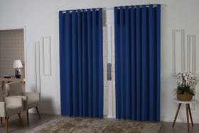 Cortina Roma 3,00x2,20 Quarto Sala Escritorio Azul Royal - Sofisticada Moda Casa