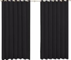 Cortina Roma Com Ilhós Para Varão Simples 220x170cm Preto - Sofisticada Moda Casa