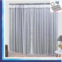 Cortina Romantic Semiblackout e Voal 2,00 x 1,70 Para Trilho Comum - Cinza - 100% Poliéster