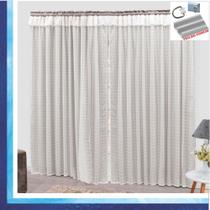 Cortina Romantic Semiblackout e Voal 2,00 x 1,70 Para Trilho Comum - Palha - 100% Poliéster
