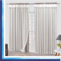 Cortina Romantic Semiblackout e Voal 2,00 x 1,70 Para Varão - Palha - 100% Poliéster