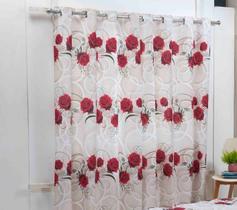 Cortina Rosas 2,00m x 1,80m para Varão Simples