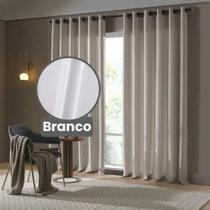 Cortina Rustica Oxford 4,2 X 2,5 - Bella Janela Branco