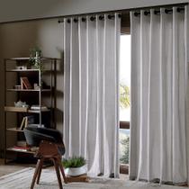 Cortina Rústica Panamá 3,00x1,70m Textura Latte - Bella Janela