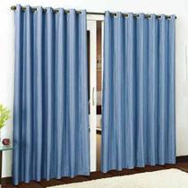 Cortina Rustica Para Janela 200 x 180 Azul Claro Admirare