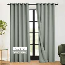 Cortina RYB HOME 3 em 1 à prova de som Blackout Thermal Sage Green Cortina RYB HOME 3 em 1 à prova de som Blackout Thermal Sage Green