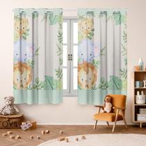 Cortina Safari Baby 2,00X 1,50 para Quarto Infantil, Criança, Bebe, Janela, Decoração.