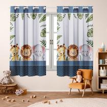 Cortina Safari Baby 2,00X 1,50 para Quarto Infantil, Criança, Bebe, Janela, Decoração.