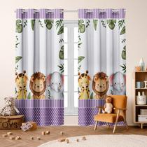 Cortina Safari Baby 3,00X 2,20 p/ Quarto Infantil Criança Bebe, Janela, Decoração.