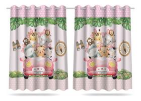 Cortina Safari Baby Rosa Menina Infantil 2,60x1,50 Mod 06 Cortina Safari Baby Rosa Menina Infantil 2,60x1,50 Mod 06