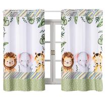 Cortina Safari Casa Luxo 2,00 x 1,50 Decoração Quarto Baby Cortina Safari Casa Luxo 2,00 x 1,50 Decoração Quarto Baby