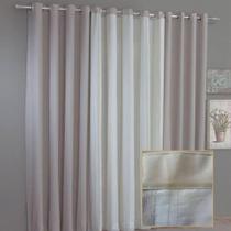 Cortina Sala 300 x 250 Forro Combinada Linho Bege - Sultan