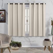 Cortina Sala Bege Blackout PVC 2 Metros Janela P/ Varão Simples Cortina Sala Bege Blackout PVC 2 Metros Janela P/ Varão Simples