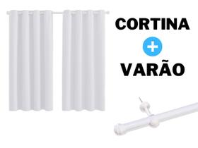 Cortina Sala Com Varao Incluso 19mm Kit Completo