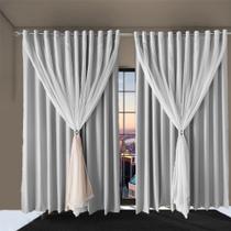 Cortina Sala E Quarto 5,50x2,50 Tecido blackout Ana cinza Cortina Sala E Quarto 5,50x2,50 Tecido blackout Ana cinza