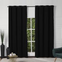 Cortina Sala Preta Blackout PVC 2,80x1,90 Para Varão Simples - Feffo Cortinas Cortina Sala Preta Blackout PVC 2,80x1,90 Para Varão Simples - Feffo Cortinas