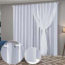 Cortina Sala Quarto 2,80m Larg. x 2,60m Alt. Linho Forro em PVC Blackout, c/ Abraçadeiras - Inovi Cortina Sala Quarto 2,80m Larg. x 2,60m Alt. Linho Forro em PVC Blackout, c/ Abraçadeiras - Inovi