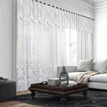 Cortina Sala Quarto 3,50 Larg X 2,20 Alt Renda Branca