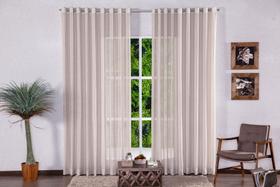 Cortina Sala Quarto Gaze De Linho Sem Forro 3 x 1,8m Para Varão Simples