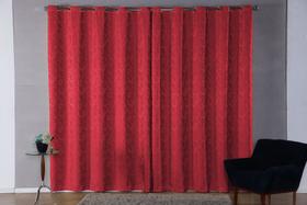 Cortina Sala Quarto Luxo Jacquard 2,80x1,70 Semi Blackout Vermelho