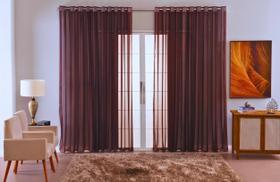 cortina sala quarto voal liso delicate 400x2,50 transparente - B.F CONFECÇÕES