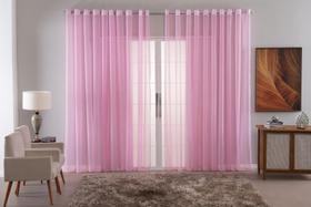 Cortina Sala Quarto Voal Liso Delicate 500X2,50 Transparente