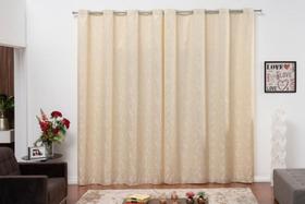 Cortina Sala Semi Blackout Jacquard Palha 4,00X2,80