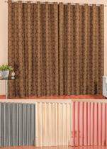 cortina sala semi blackout prime tabaco perciana luxo blecaute 3m tecido 60/40