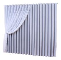 cortina sala voal c/ forro tecido blackout branco 5,00x2,80 cortina sala voal c/ forro tecido blackout branco 5,00x2,80