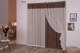 Cortina Seda Amassada 3m x 2,70m Tabaco