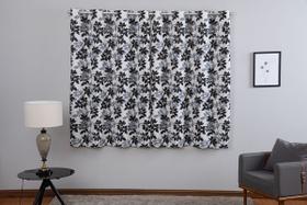 Cortina Semi Blackout de Tecido Jacquard Pérola para Sala Quarto Escritório 2,00m x 1,70m Estampa Folhagem Cinza e Preto Cortina Semi Blackout de Tecido Jacquard Pérola para Sala Quarto Escritório 2,00m x 1,70m Estampa Folhagem Cinza e Preto