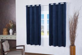 Cortina Semi Blackout de Tecido Suede Imperial para Sala Quarto Escritório 4,00m x 2,50m Azul Marinho