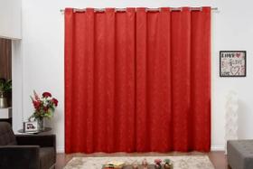 Cortina Semi Blackout Jacquard 2,80m X 1,80m Vermelho