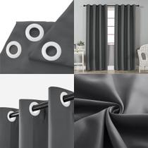 Cortina Semi-Blackout Para Sala e Quarto 3.00m x 2.50m - Cinza Chumbo