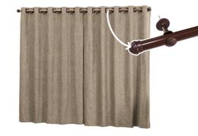 Cortina Semi-Blecaute Com Varão Incluso 2,80 x 1,70 Tecido Suede Estampado