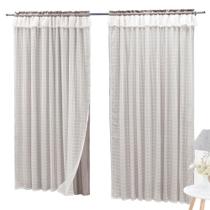 Cortina Semiblackout E Voal 2,00 X 1,70 Varão - Palha