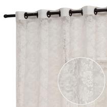 Cortina Serena 4 00x2 50 Em Renda Oriental Par Varão Simples Esticada
