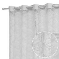 Cortina Serena 4 00x2 50 Em Renda Oriental Par Varão Simples Esticada