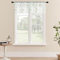 Cortina Sheer Voile Valances MRTREES, 2 painéis, 137x40cm, verde sálvia Cortina Sheer Voile Valances MRTREES, 2 painéis, 137x40cm, verde sálvia