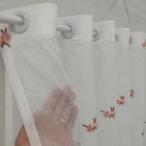 Cortina Sofisticada Bordada Voal Alto Padrão De Cozinha Copa Luxo 2,50x1,20