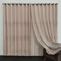 Cortina Sofisticada De Voil Bordado Com Forro Sala Porta 4,00x2,50 Cortina Sofisticada De Voil Bordado Com Forro Sala Porta 4,00x2,50