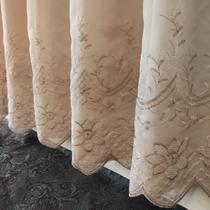 Cortina Sofisticada De Voil Bordado Floral Flores Forrada 6,00x2,50 Luxo