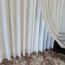 Cortina Sofisticada De Voil Gaze De Linho Com forro Microfibra 4,00x2,50